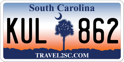 SC license plate KUL862