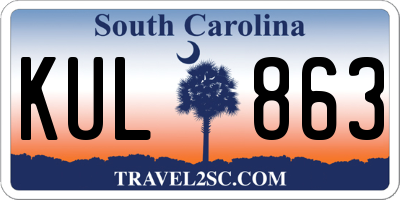 SC license plate KUL863