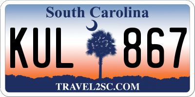 SC license plate KUL867