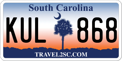 SC license plate KUL868