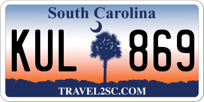 SC license plate KUL869