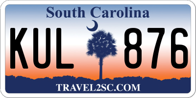 SC license plate KUL876