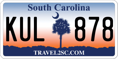 SC license plate KUL878