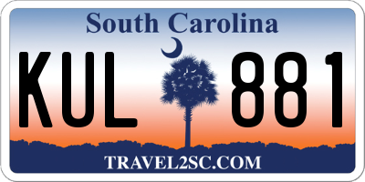 SC license plate KUL881