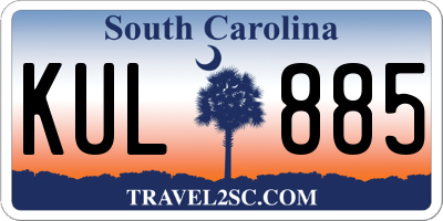 SC license plate KUL885