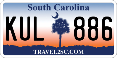 SC license plate KUL886