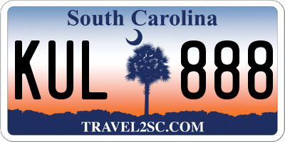SC license plate KUL888