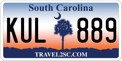 SC license plate KUL889
