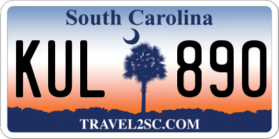 SC license plate KUL890