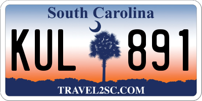 SC license plate KUL891