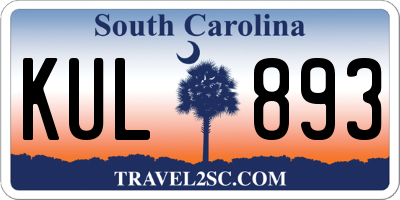 SC license plate KUL893
