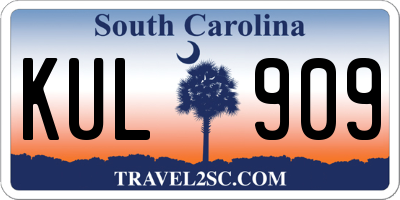 SC license plate KUL909