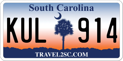 SC license plate KUL914