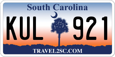 SC license plate KUL921