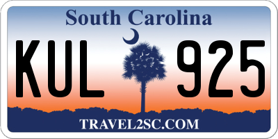 SC license plate KUL925