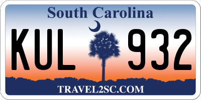 SC license plate KUL932