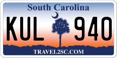SC license plate KUL940