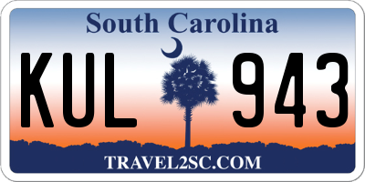 SC license plate KUL943