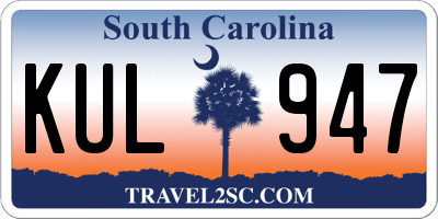 SC license plate KUL947