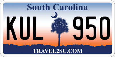 SC license plate KUL950