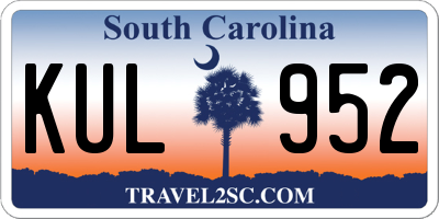 SC license plate KUL952