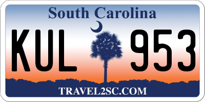 SC license plate KUL953