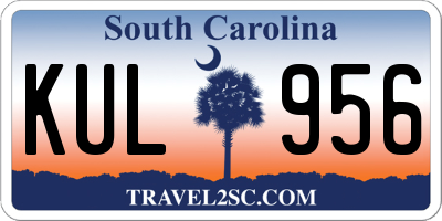 SC license plate KUL956