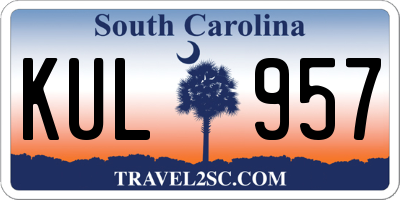 SC license plate KUL957
