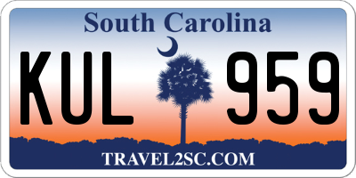 SC license plate KUL959