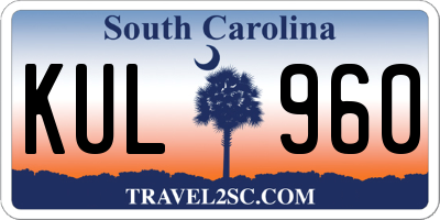 SC license plate KUL960