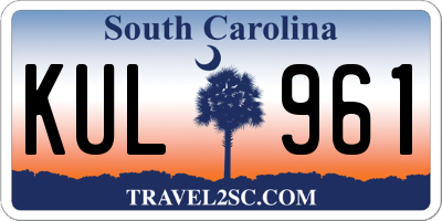 SC license plate KUL961