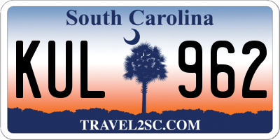 SC license plate KUL962