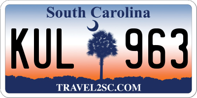 SC license plate KUL963