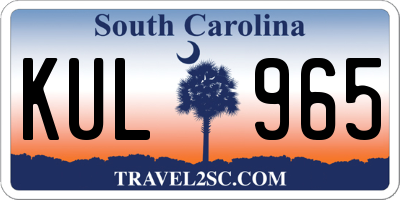 SC license plate KUL965