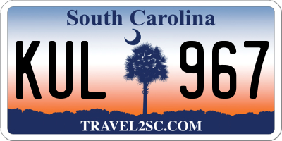 SC license plate KUL967