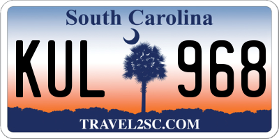 SC license plate KUL968