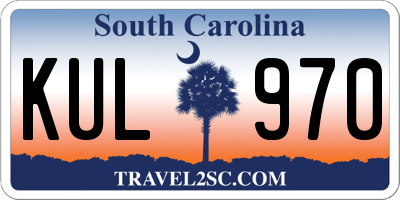 SC license plate KUL970