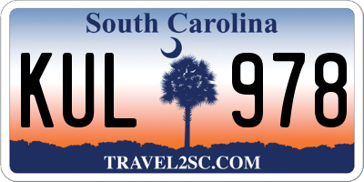 SC license plate KUL978