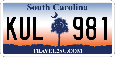 SC license plate KUL981