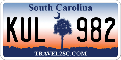 SC license plate KUL982
