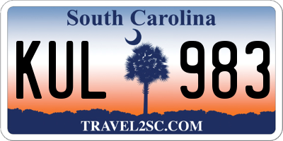 SC license plate KUL983