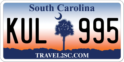 SC license plate KUL995