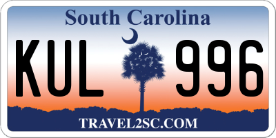 SC license plate KUL996