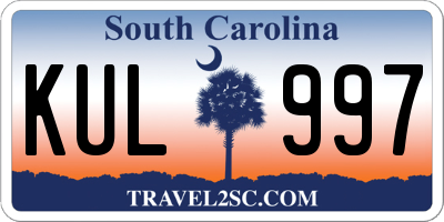 SC license plate KUL997