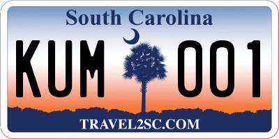 SC license plate KUM001