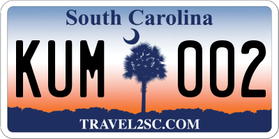 SC license plate KUM002