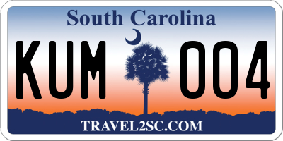 SC license plate KUM004
