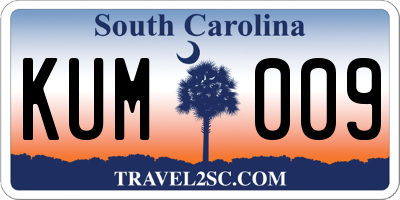 SC license plate KUM009