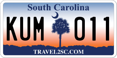 SC license plate KUM011