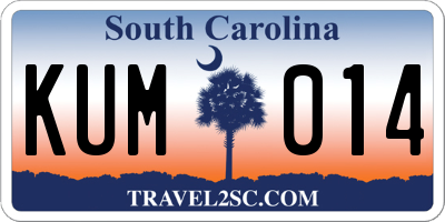 SC license plate KUM014